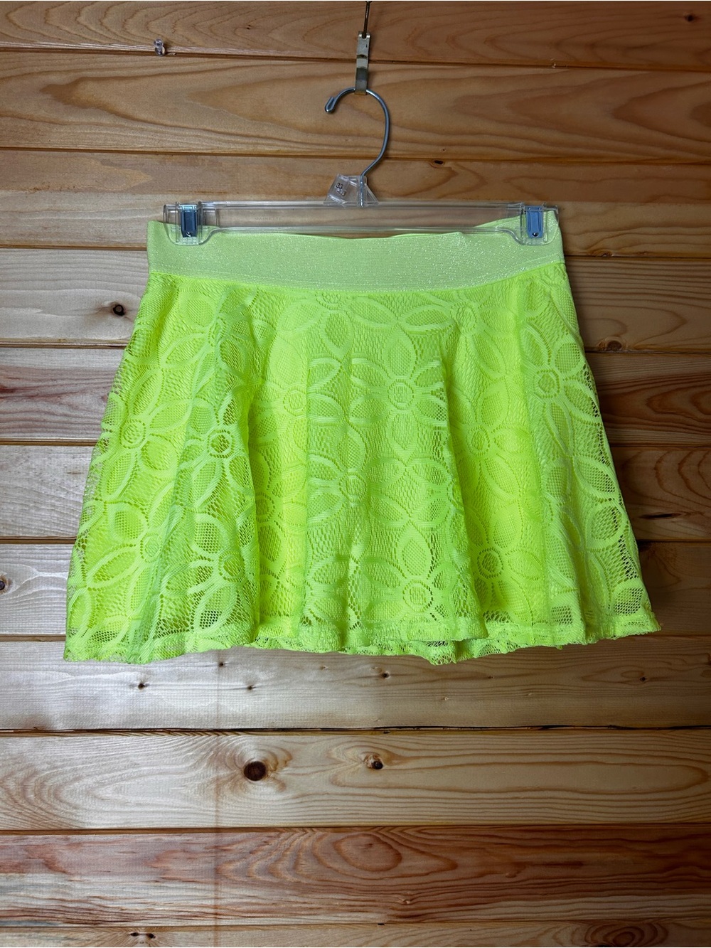 Justice Neon yellow Lime Lace Skater Skirt